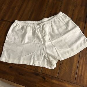 Women’s White Linen Shorts Size Large